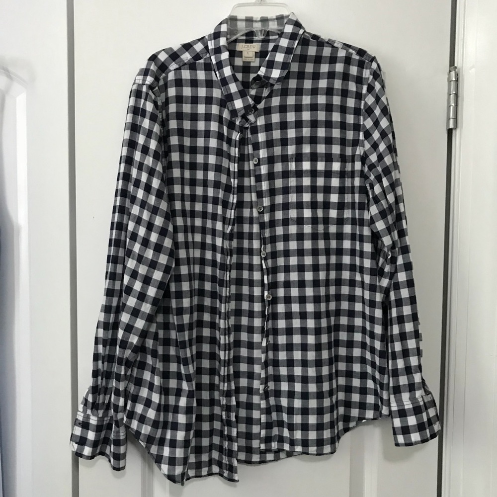 J Crew gingham button down shirt